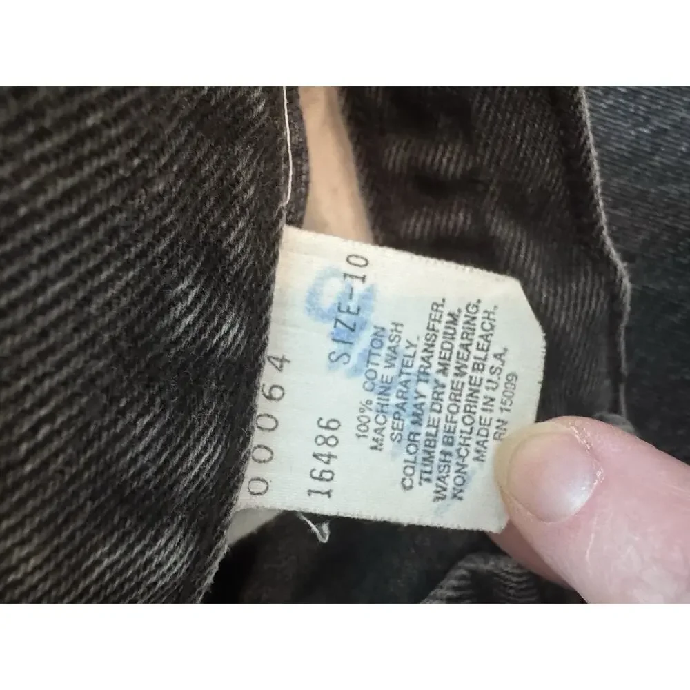 Bugle Boy Vintage Boys Jeans Black Sz 10 USA made Straight Leg